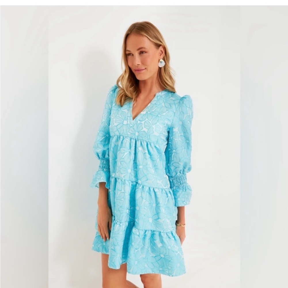 NWT Tuckernuck Pomander Place Blue Daisy Jacquard Kenzo Dress- Small